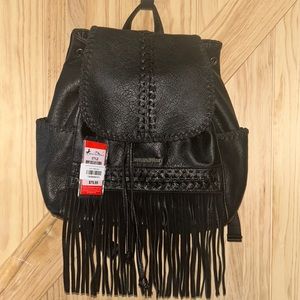 MONTANA WEST - black vegan leather backpack